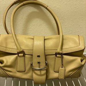 Coach Soho Hampton Camel Leather Flap Satchel